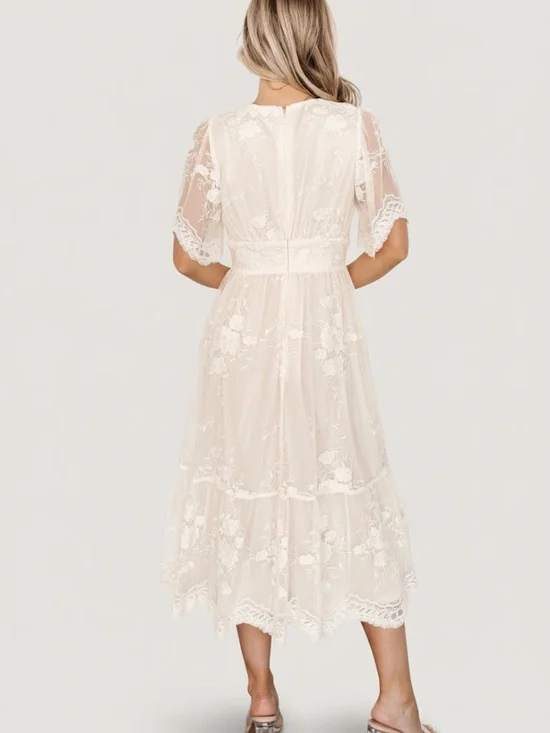 Baltic Born Clarisa Lace Midi Dress | Vintage Cream Size XLXL - Picture 4 of 5